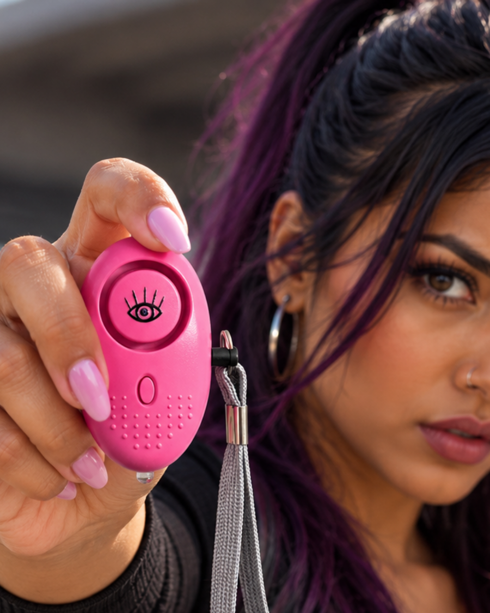 Woman learning about personal safety tools