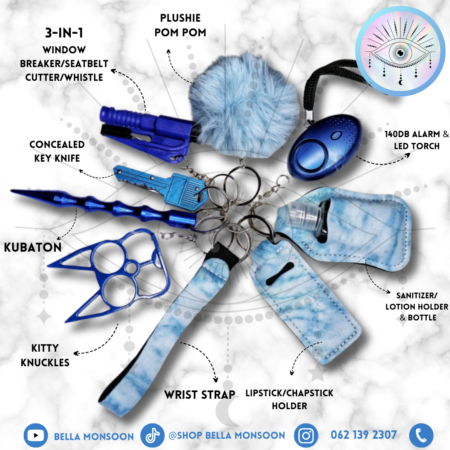 Artic Blue Marble Safety Keychain