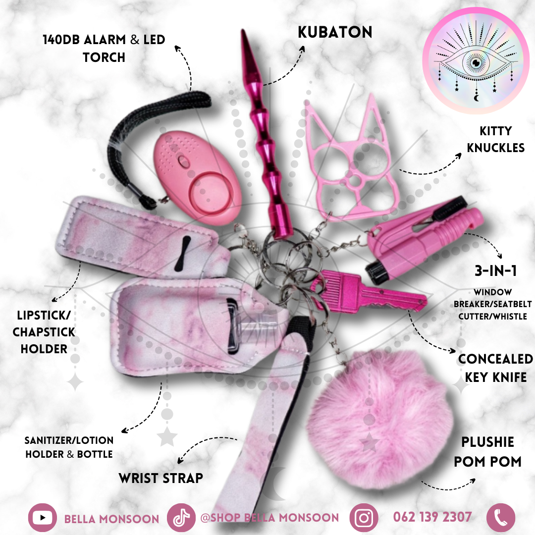 Pink Power Safety Keychain