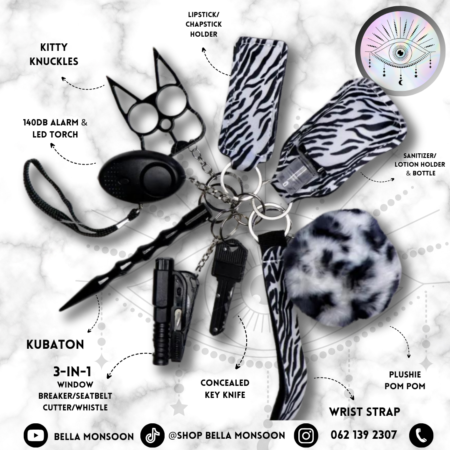 Zebra Print Safety Keychain